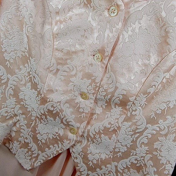 Dominique Skirt Suit Womens 14 Floral Business 2 Piece Made in USA Shoulder Pads - Picture 5 of 16